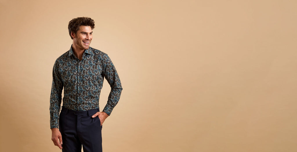 Ganton Business Shirts Collection, Model is wearing a ganton pattern shirt