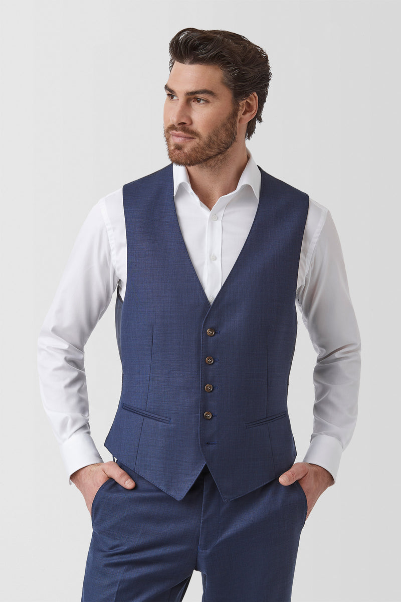 BLUE FAWKNER VEST | MODERN FIT – Cambridge Clothing